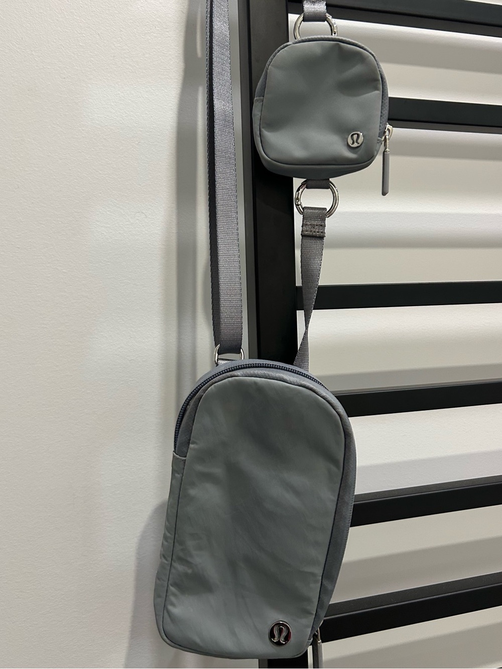 lululemon athletica Gray Crossbody Sling with Detachable Mini Pouch